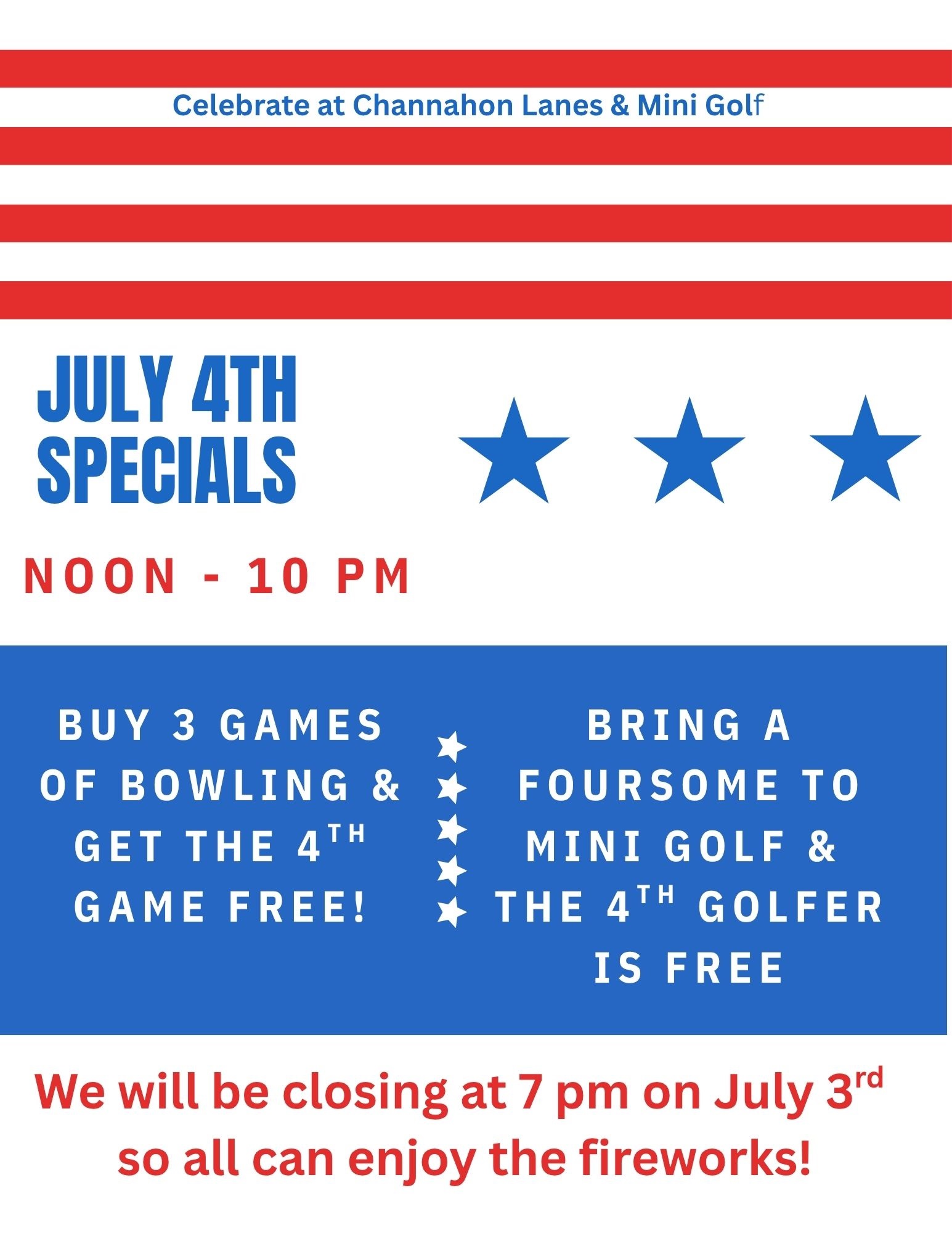 July 4th Specials